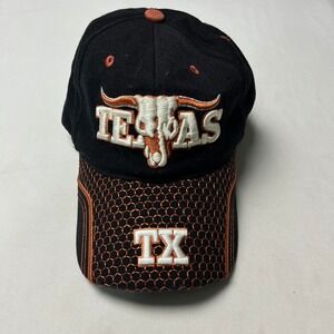 Vtg Sam's Cap Texas Longhorns Hat Cap Embroidered‎ TX Logo Black Orange One Size